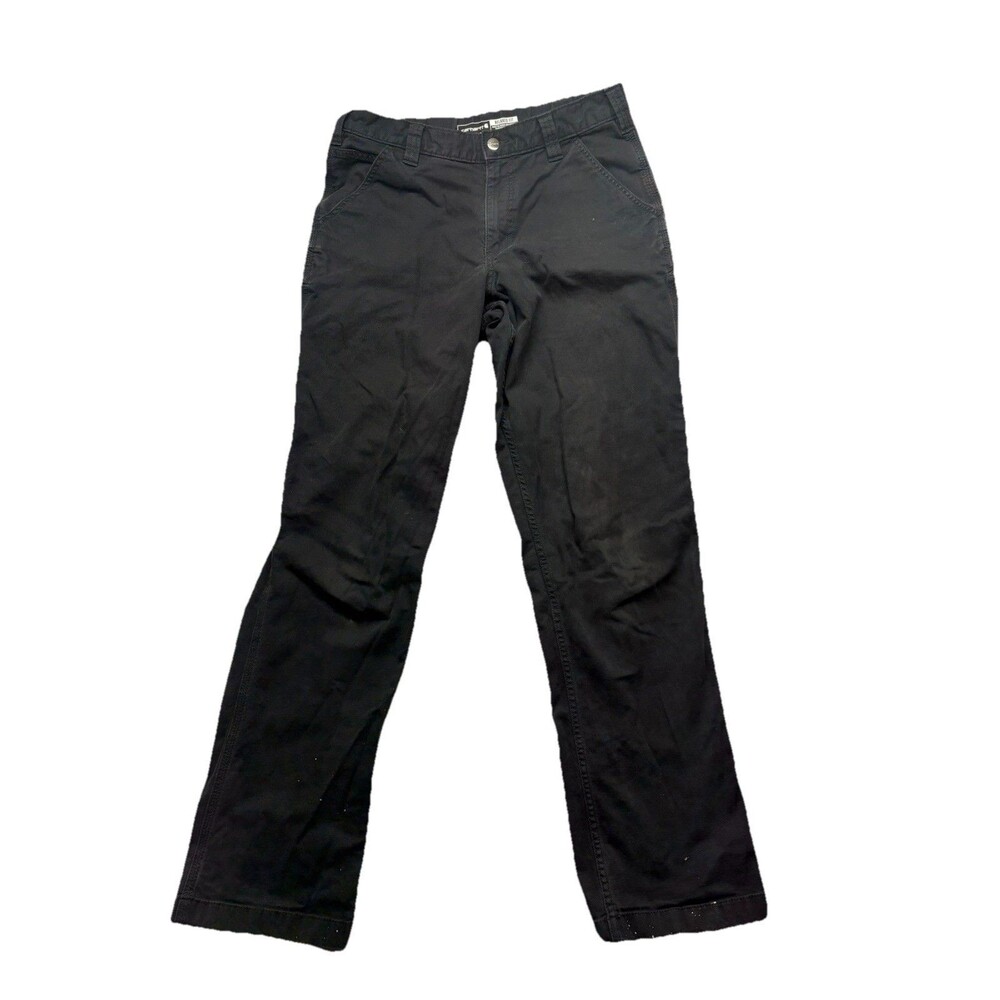 Carhartt Relaxed Fit Canvas Work Pant Mens 32x34 Black BN2291-M Distressed